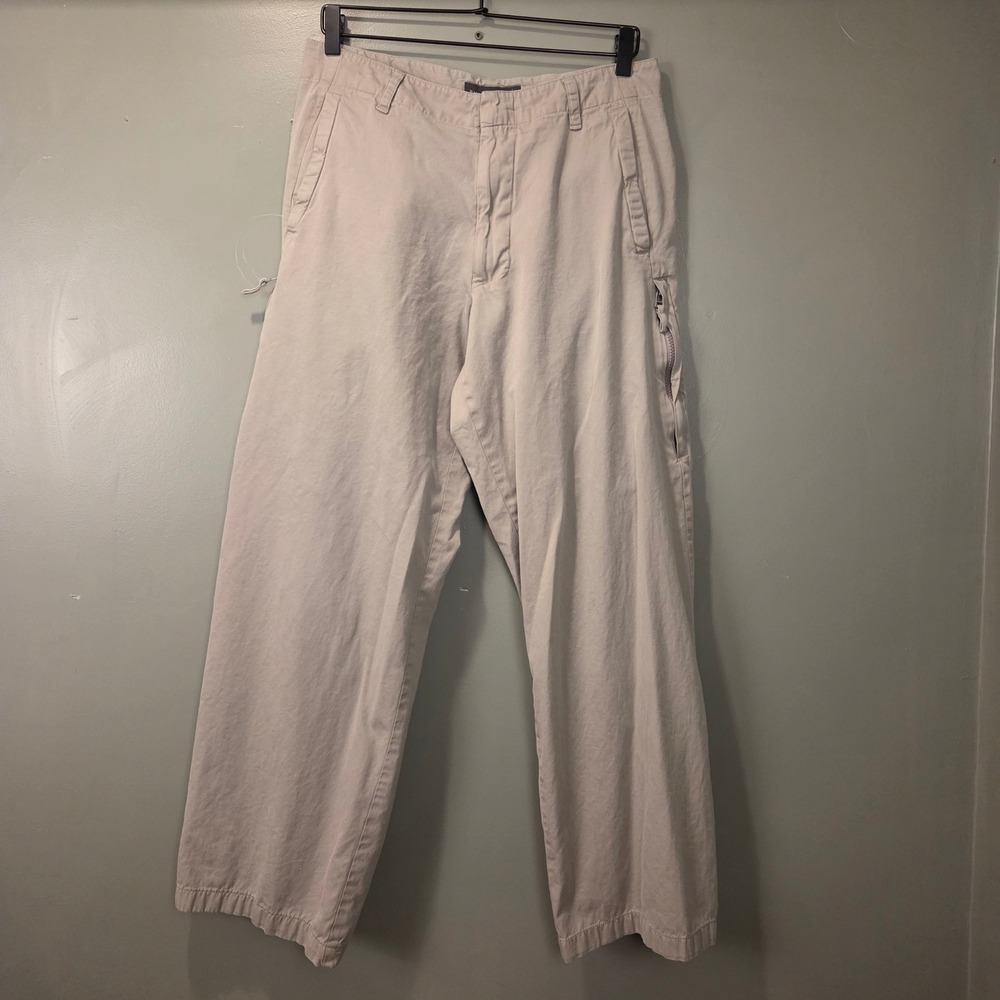 Vintage Banana Republic Men's Wide Leg Chino Pants Size 32 Y2K 2001 Light Gray